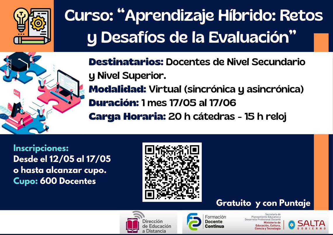 Curso: “Aprendizaje Híbrido: Retos y Desafíos de la Evaluación” Imagen: Curso: “Aprendizaje Híbrido: Retos y Desafíos de la Evaluación”